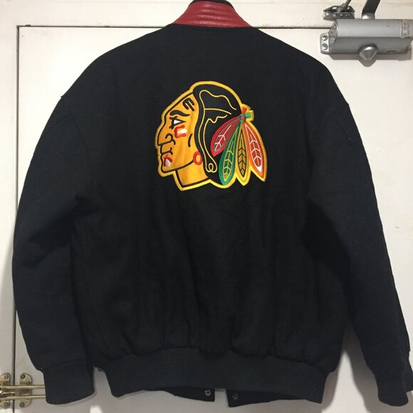 VINTAGE WILLOWDALE BLACKHAWKS VARSITY BOMBER JACKES SIZE M - Picture 3 of 9
